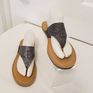 Sperry Women's Seaport Thong Metallic Leather Sandals Size 9.5, casua…